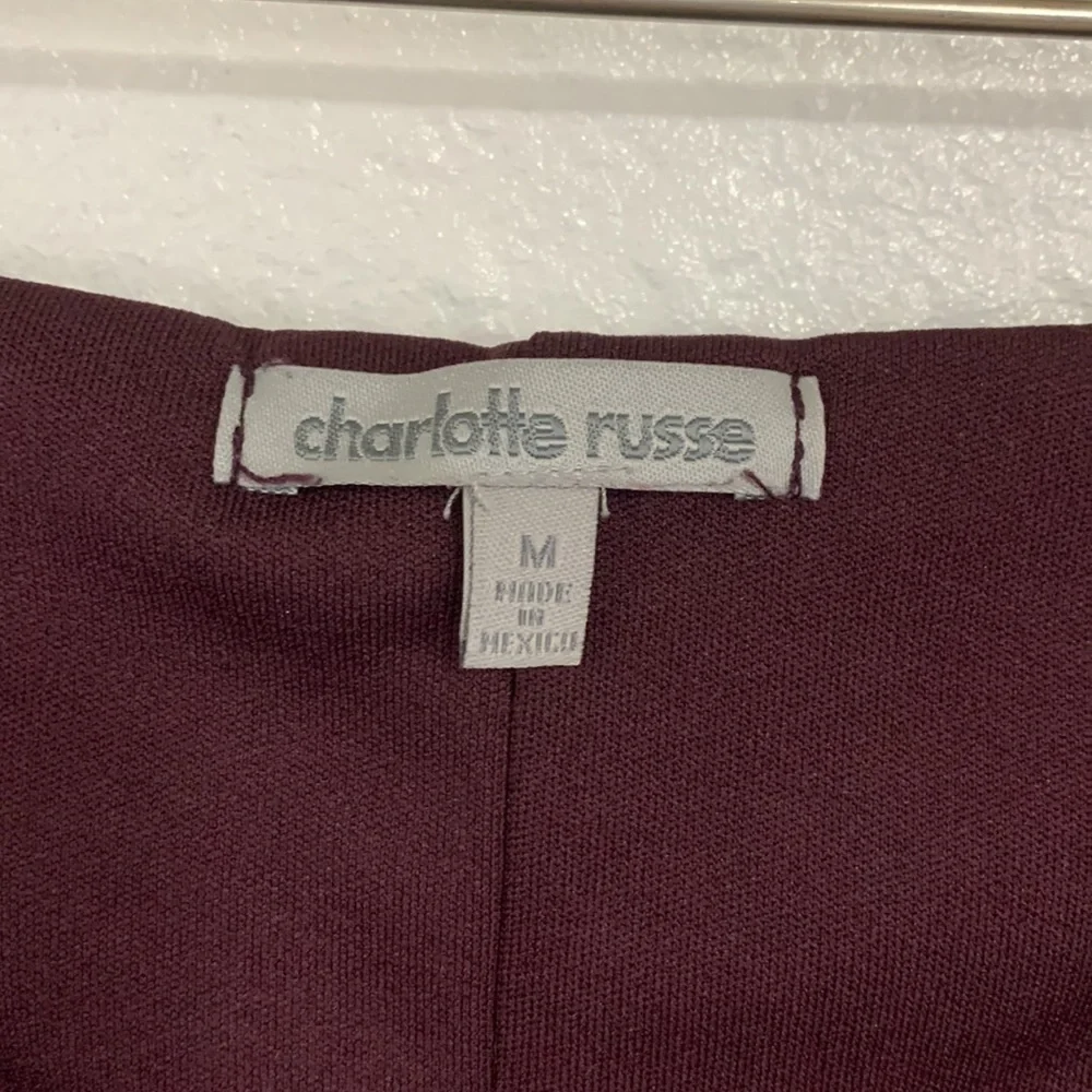 Charlotte Russe Plum Purple Fitted Asymmetrical Halter Mini Dress Size M - Picture 7 of 8